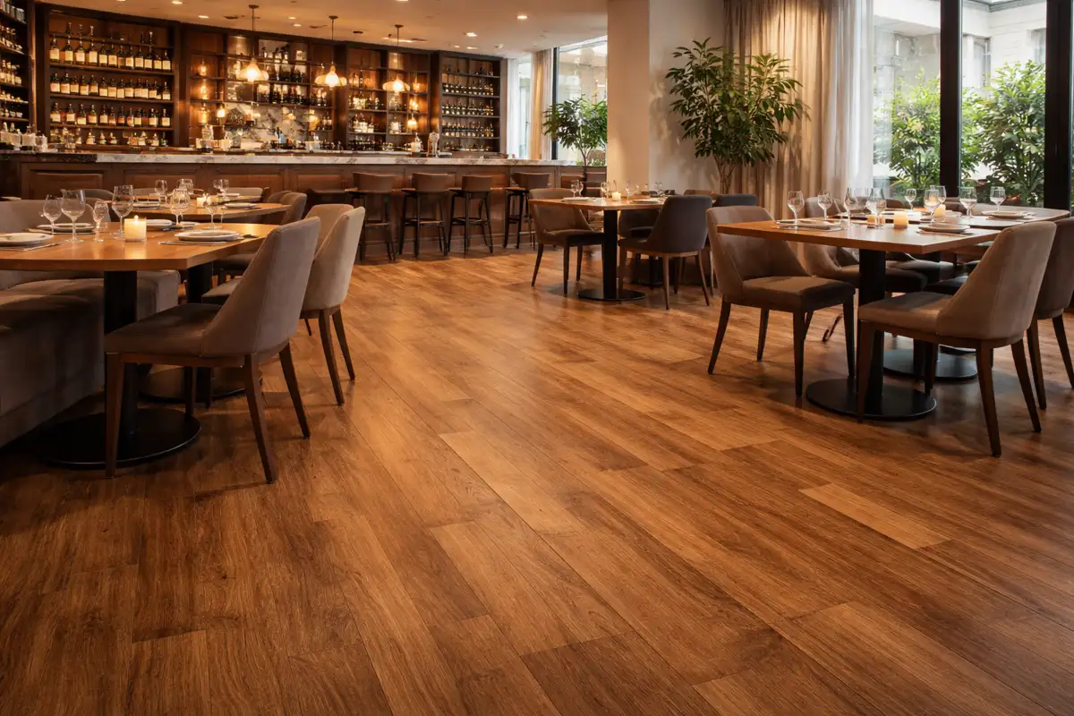 Piso de restaurante en zona de comedor